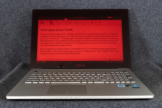 Red Laptop Screen
